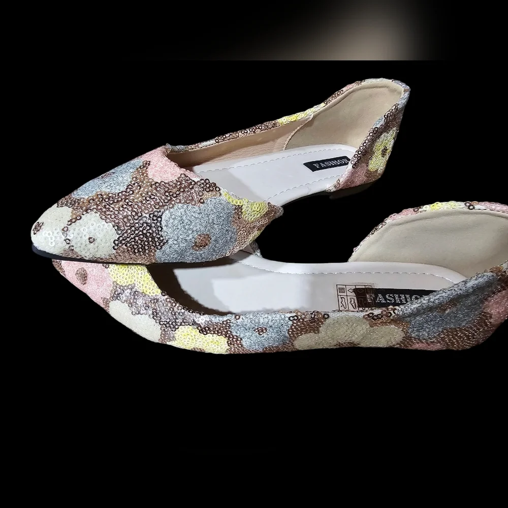 Women's Sequin Flats - Multicolor‎
